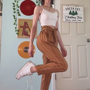 Tan paper bag pants